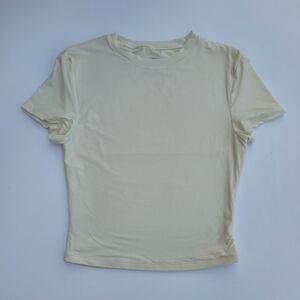 Pedigree ButterSoft Baby Tee Crop Top | Cream White